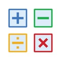 Math symbols vectorÃÂ and Math icons Royalty Free Stock Photo